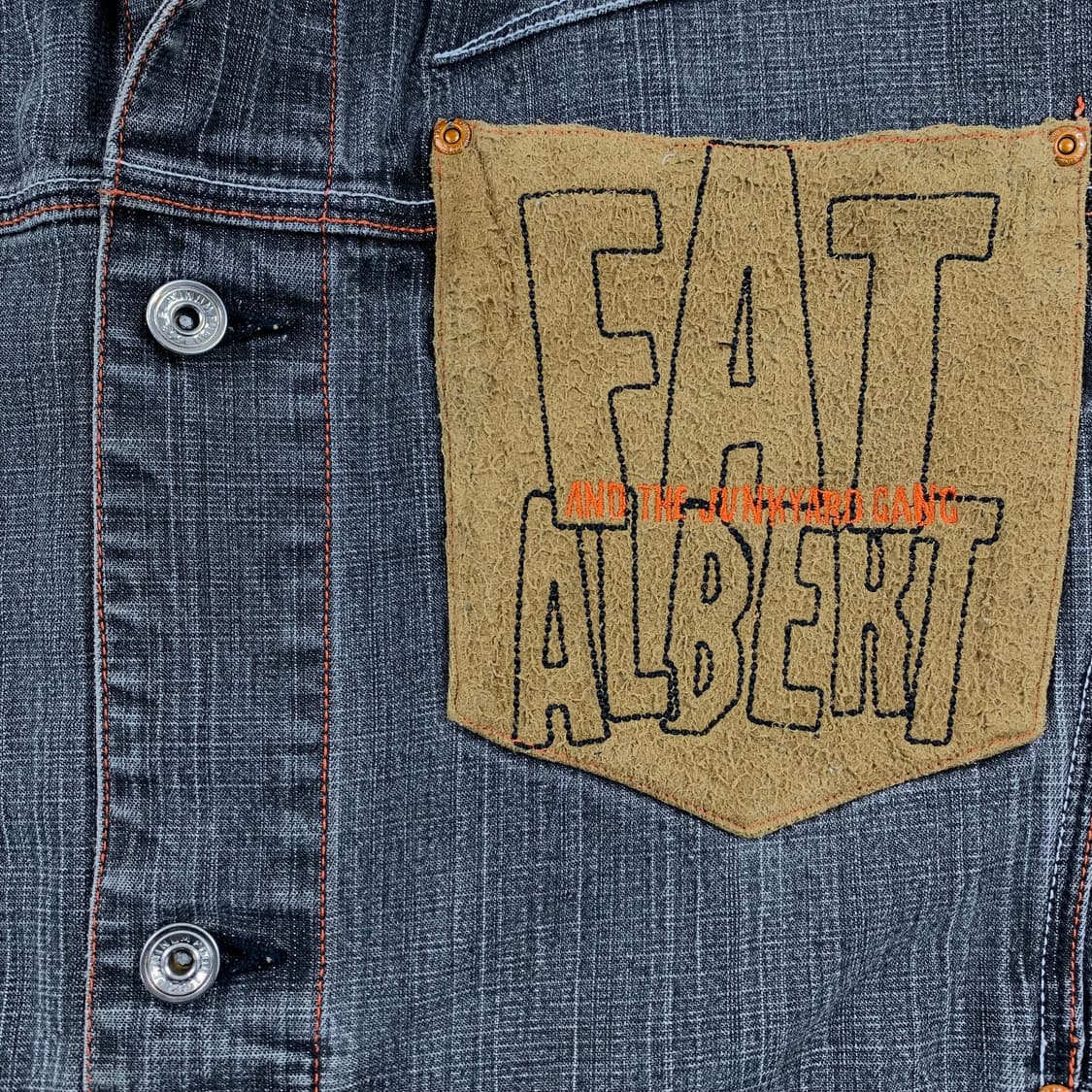 90s 플래티넘 후부 팻알버트 흑청 데님 자켓  상품이미지3