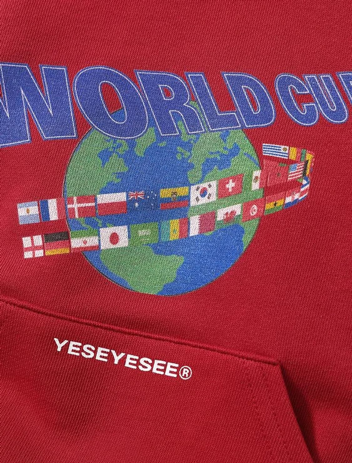 L 예스아이씨 yeseyesee 2022 월드컵 컬렉션 축구 후드티 레드 상품이미지3