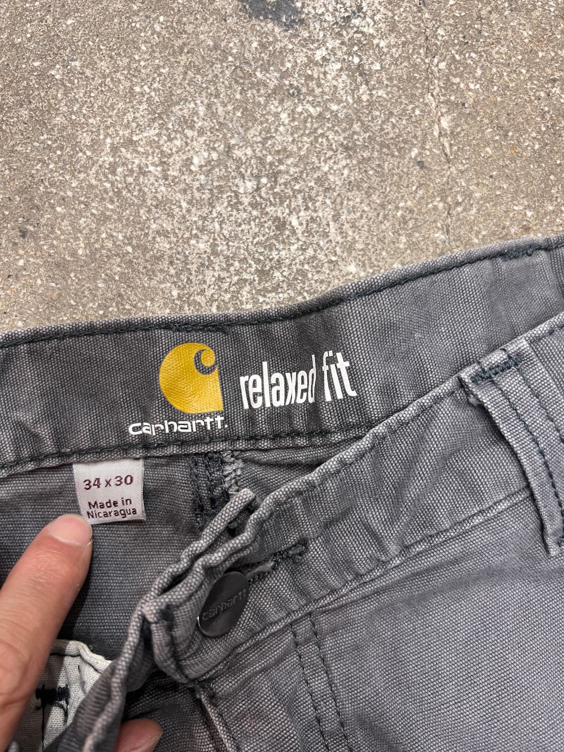 칼하트 더블니 스판 워크팬츠 그레이 상품이미지5