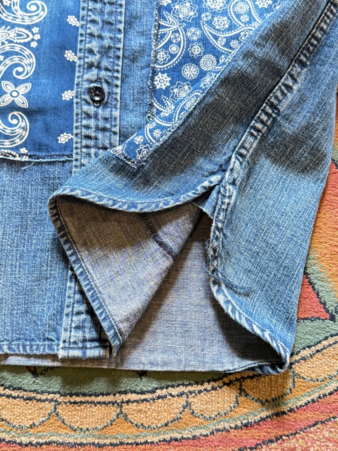 Japan Blue Jeans 페이즐리 패치워크 데님 셔츠 상품이미지5