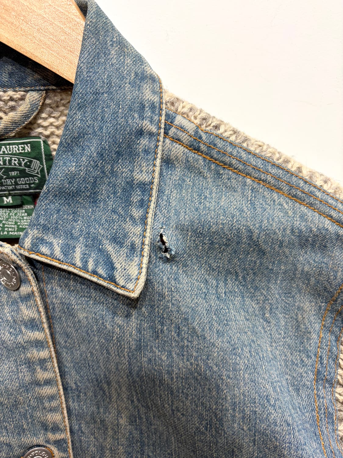 90's 폴로 컨트리 코위찬 니트 트러커 자켓 상품이미지5