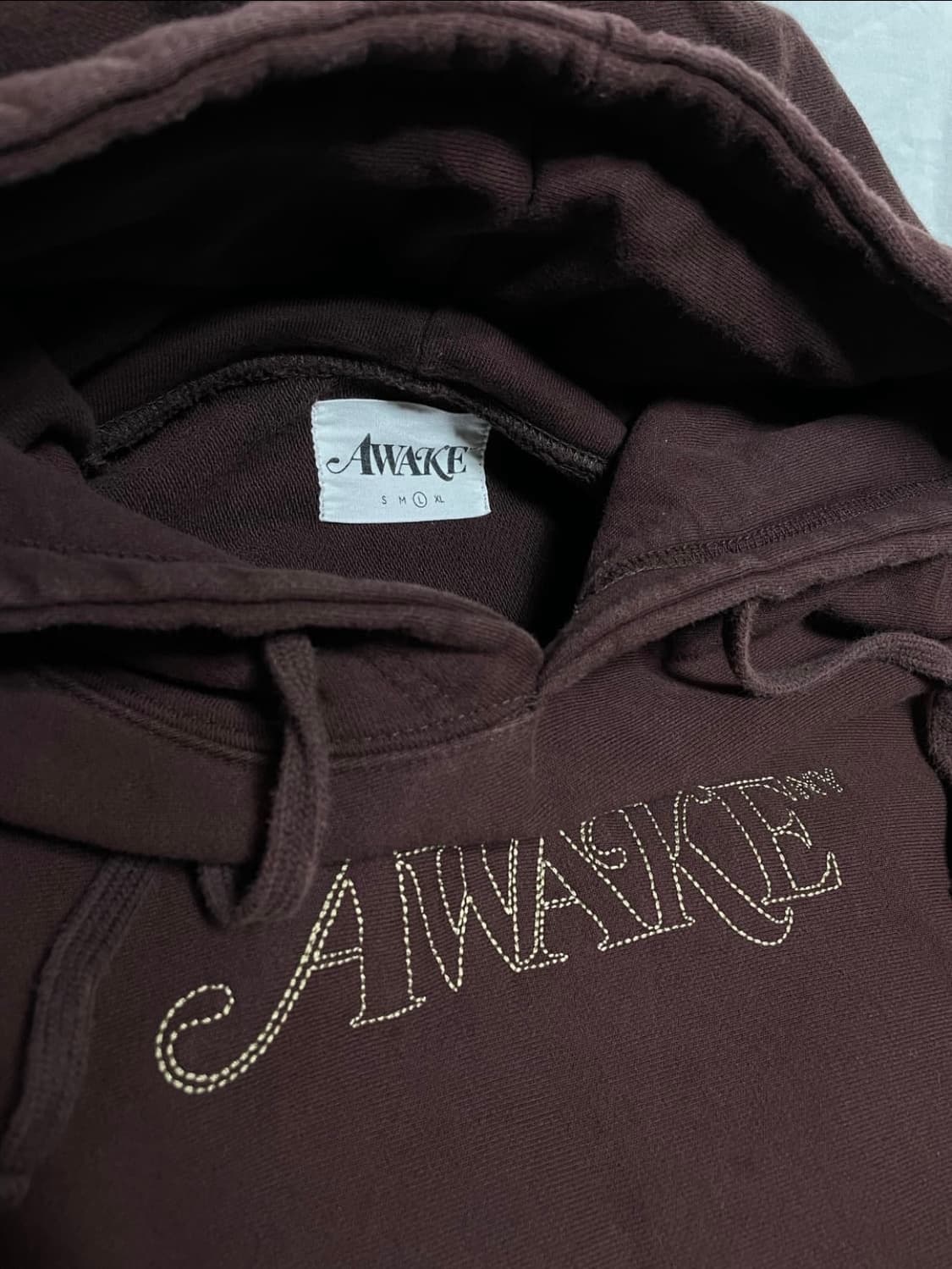 어웨이크 뉴욕 브라운 리버스위브 후드 상품이미지3