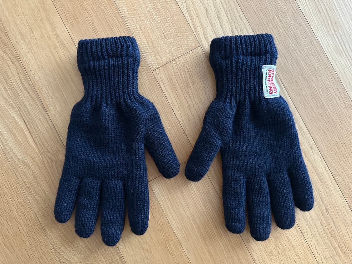 뉴베리 니팅 사슴가죽 니트 장갑 네이비 상품이미지1