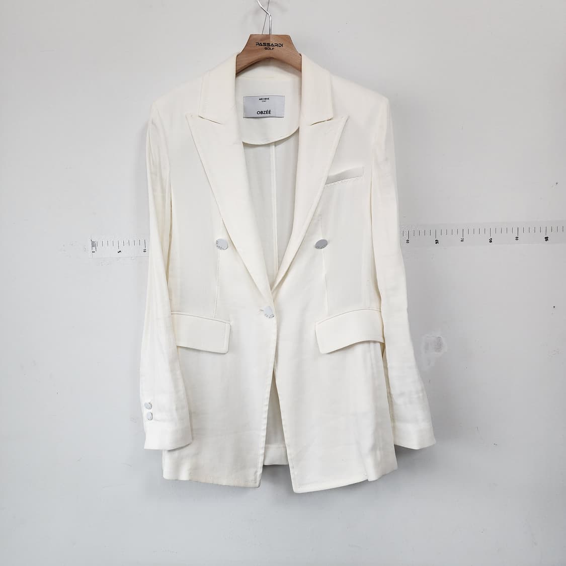 오브제 화이트 더블 버튼 자켓 상품이미지1