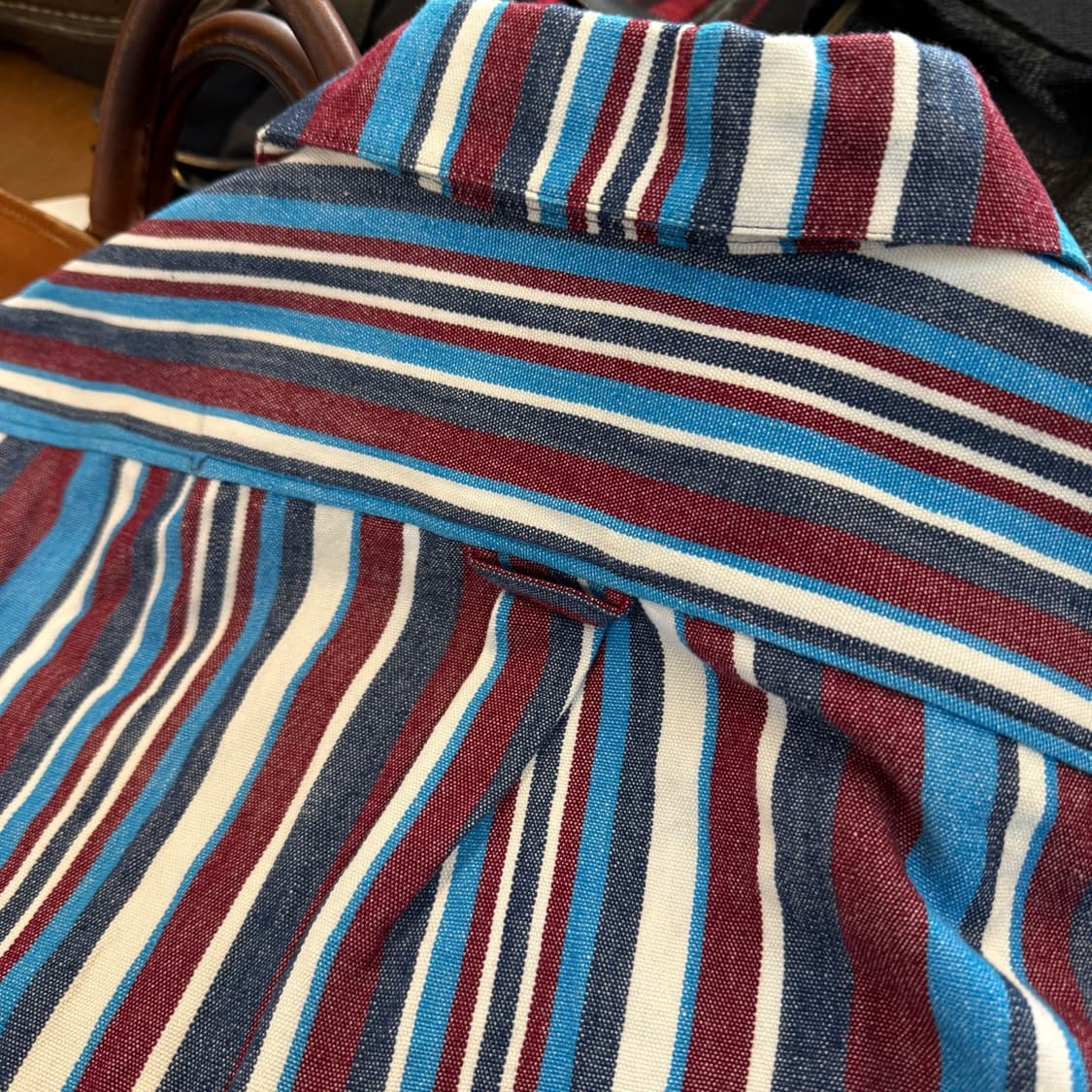 와카미 스트라이프 과테말라 생산 코튼 오픈카라 셔츠자켓 상품이미지8