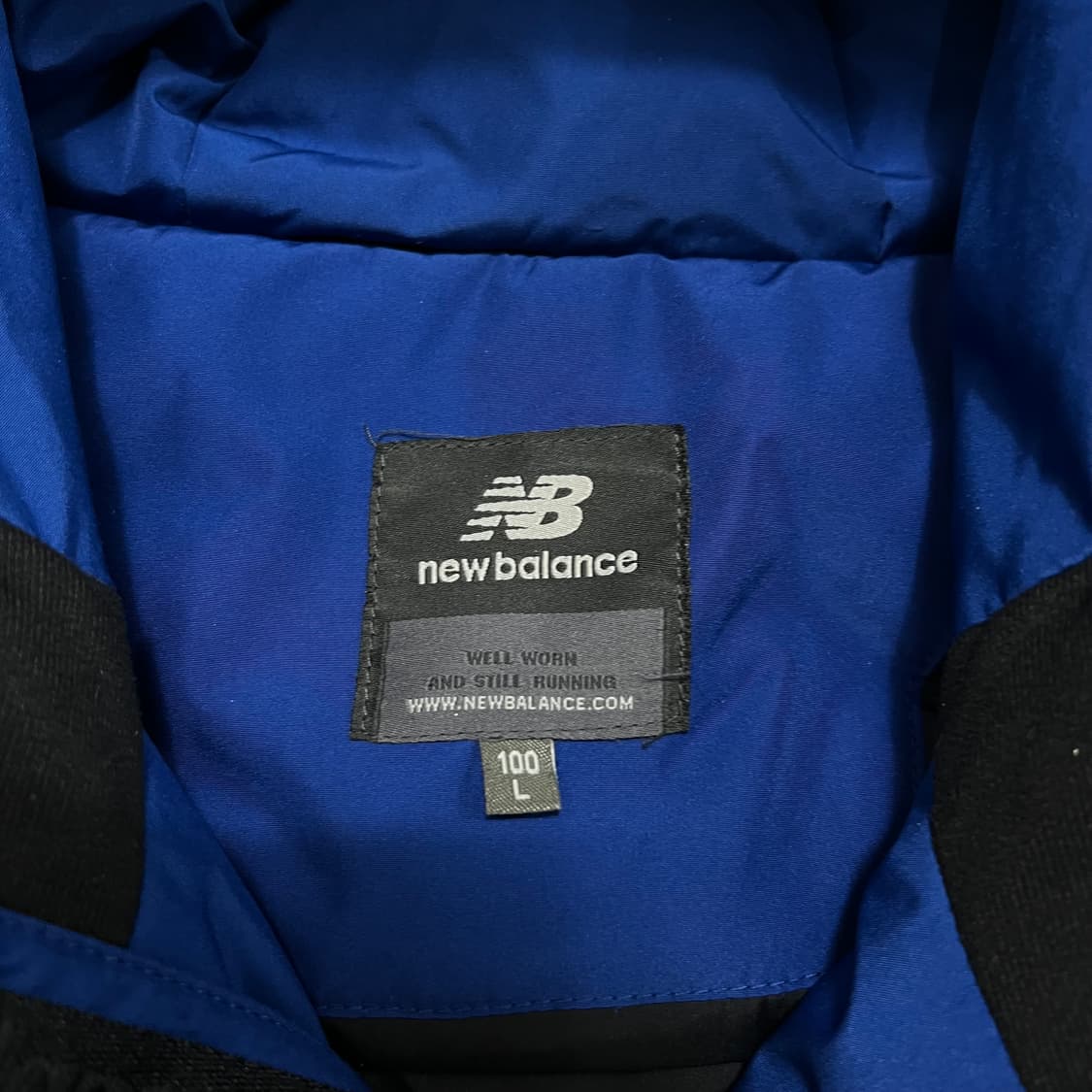 뉴발란스 배색 후드 챌린지 롱패딩 점퍼 [블루] L/100 상품이미지5