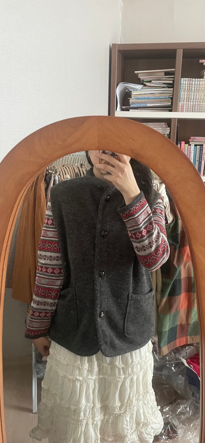모리걸 빈티지 노르딕 조끼 set 🩶♥️ 상품이미지8