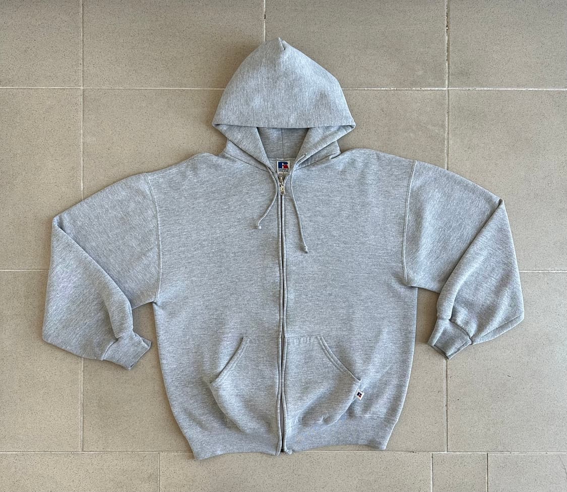 90s 빈티지 러셀 후드집업 그레이 L USA 상품이미지1