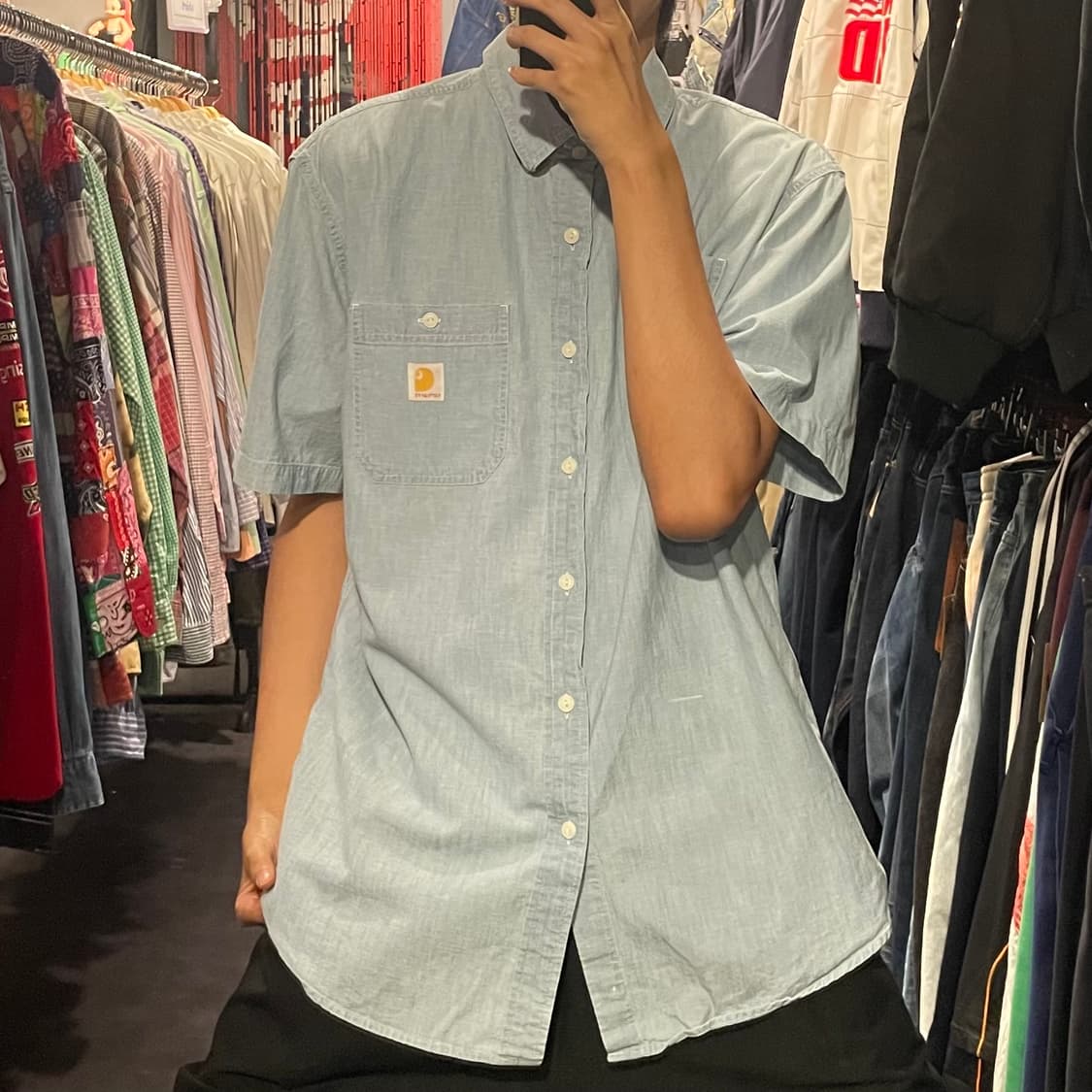 [IM] carhartt 칼하트 연청 데님 반팔셔츠 상품이미지2