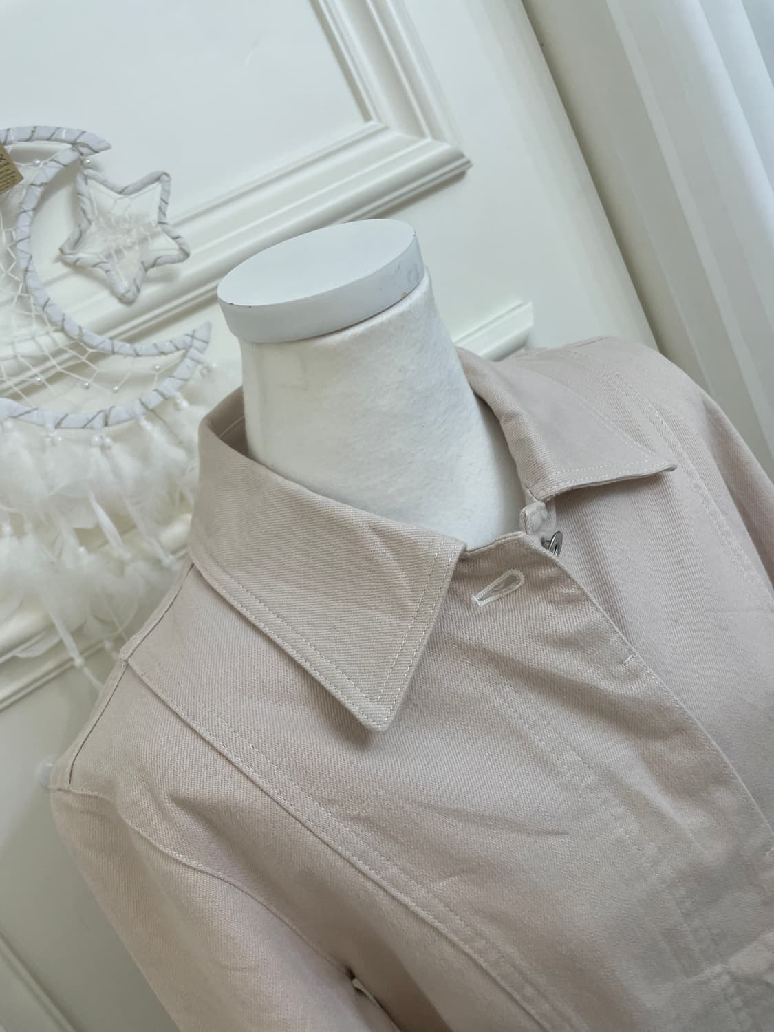 sheer pink cotton basic jacket(size-38) 상품이미지8