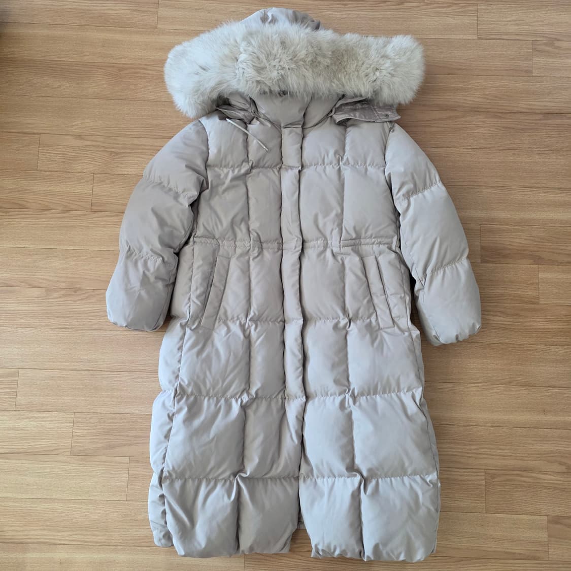 Jucy Judy 여성 폭스퍼 덕다운 롱패딩 상품이미지1