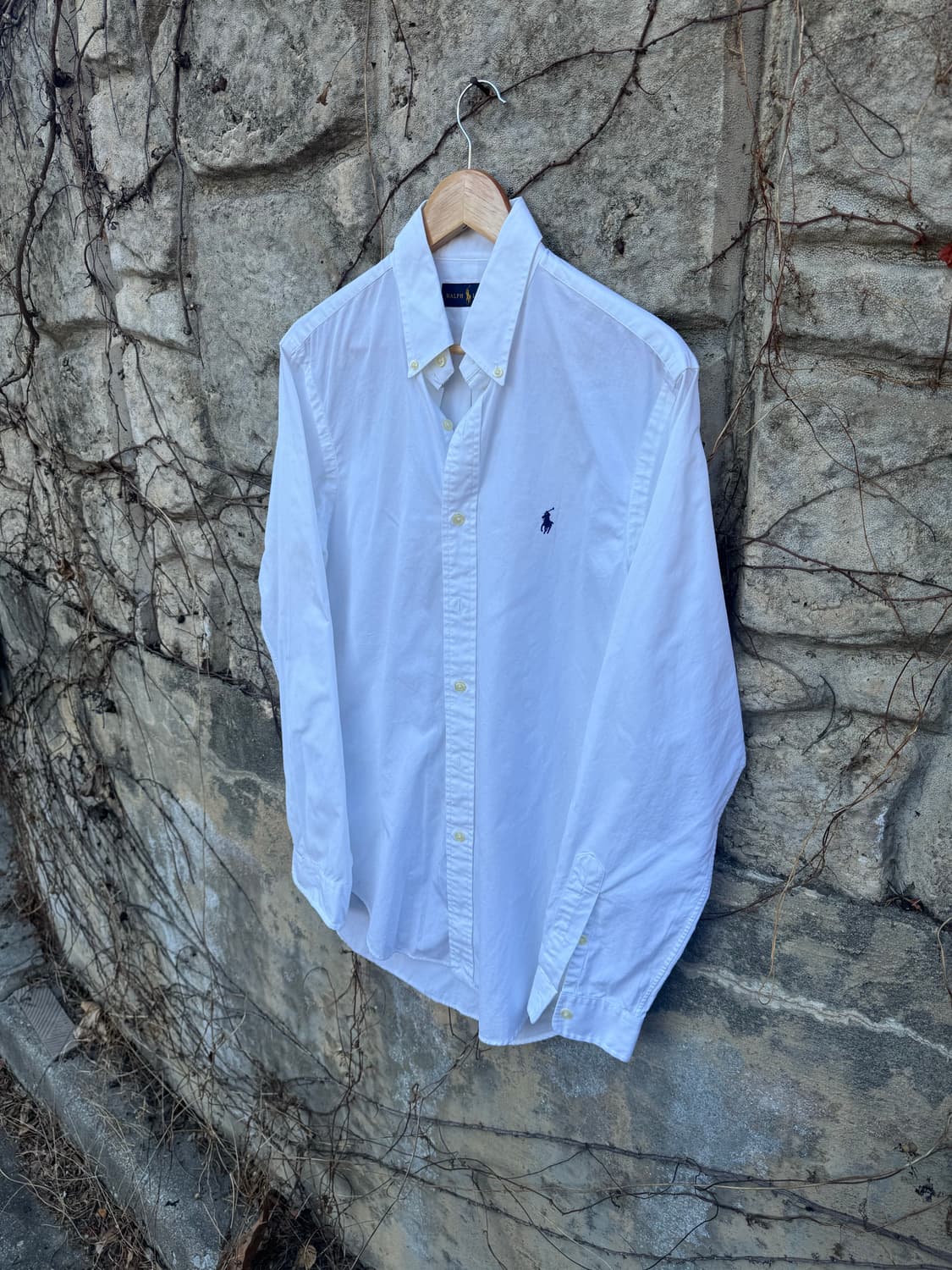 폴로 랄프로렌 화이트 코튼 드레스 셔츠 m 상품이미지3