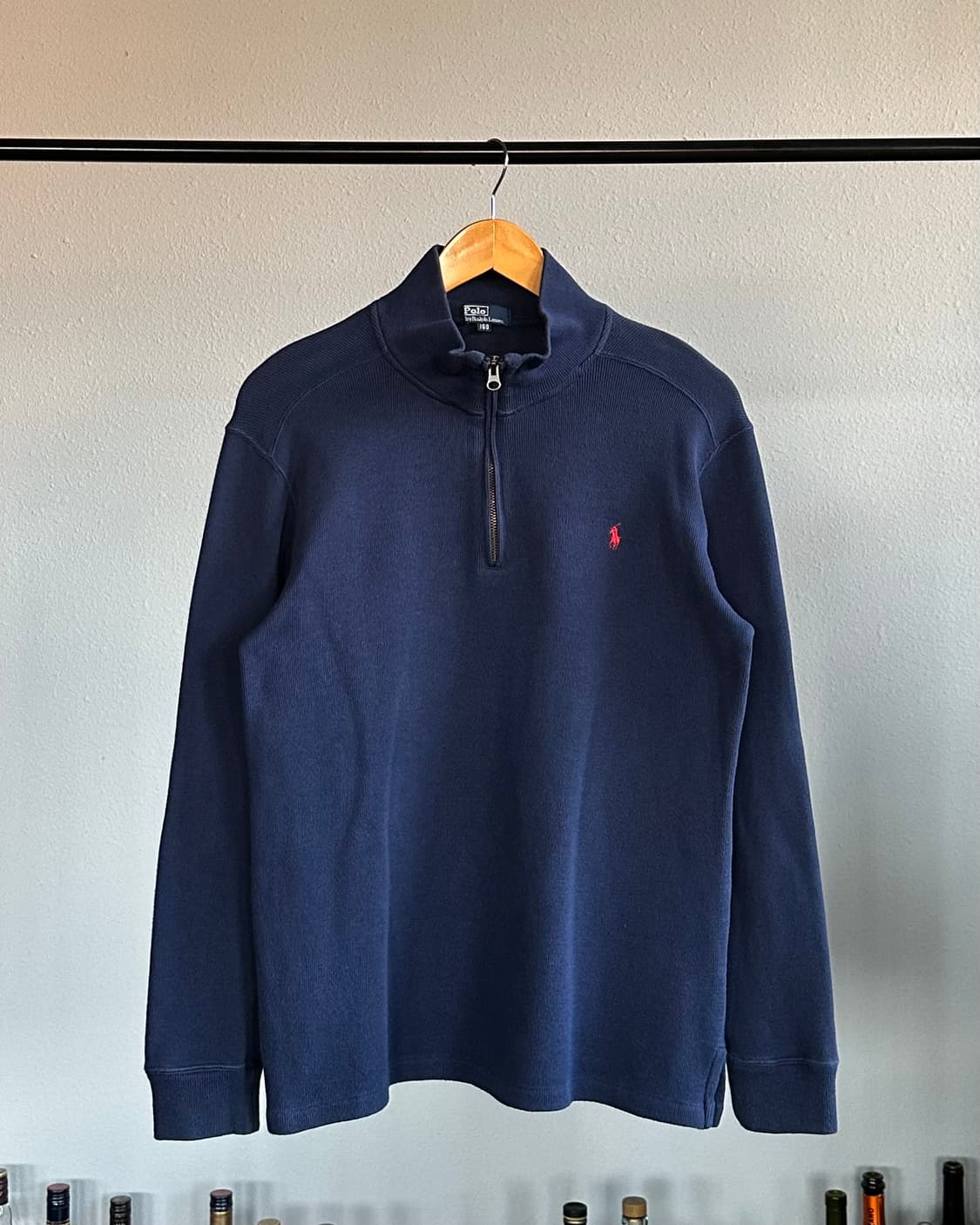 [S]폴로 랄프로렌 하프집업 코튼 니트 네이비 상품이미지1