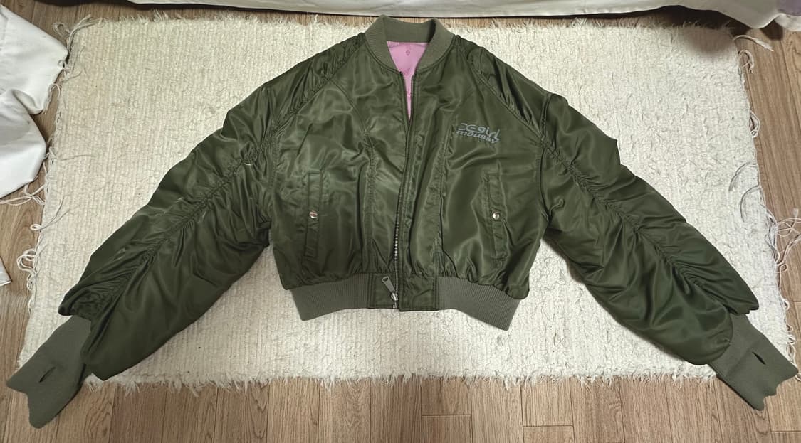 X-girl X MOUSSY 엑스걸 리버시블 항공점퍼 ma-1올리브카키 상품이미지2