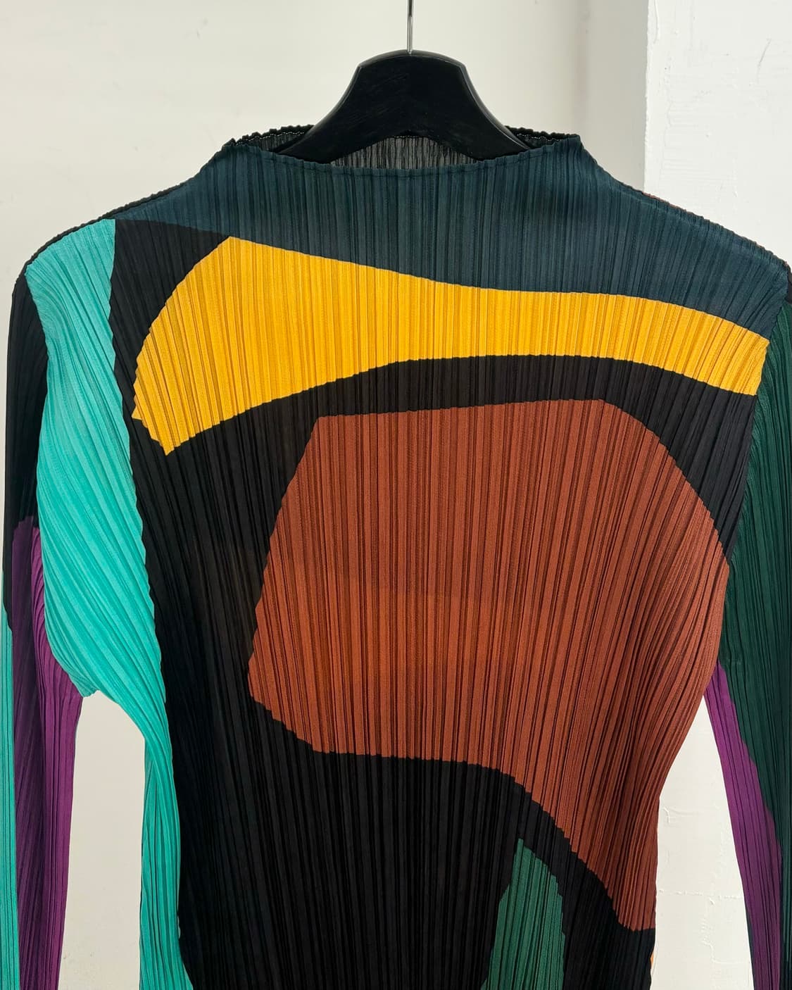 플리츠 플리즈 컬러 블록 패턴 튜닉 또는 원피스 상품이미지2