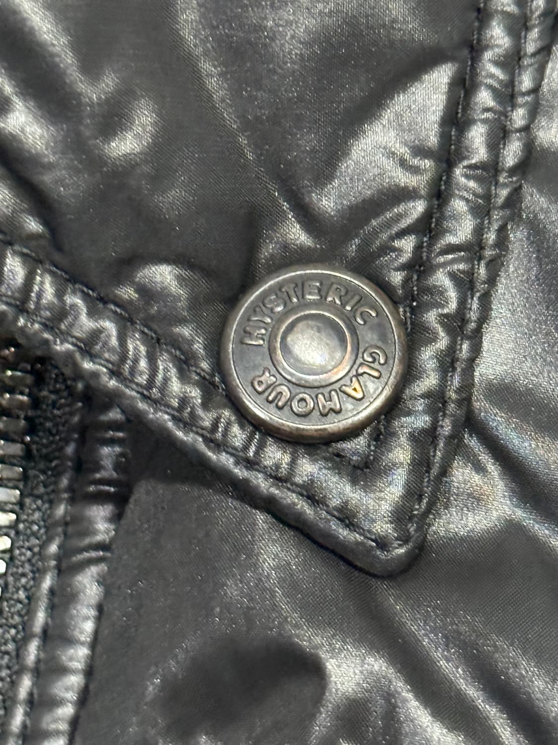 히스테릭 글래머 아카이브 사선 지퍼 히스걸 패치 라이더 패딩 자켓 상품이미지5