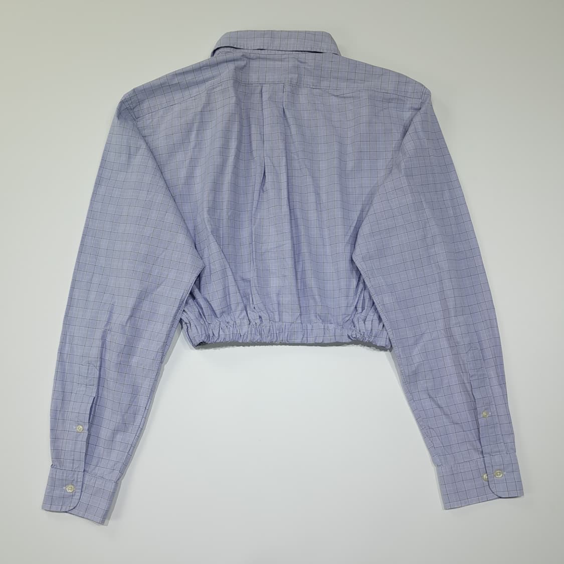 CL750 폴로 리메이크 마이크로 글렌체크 크롭 집업 셔츠 상품이미지5