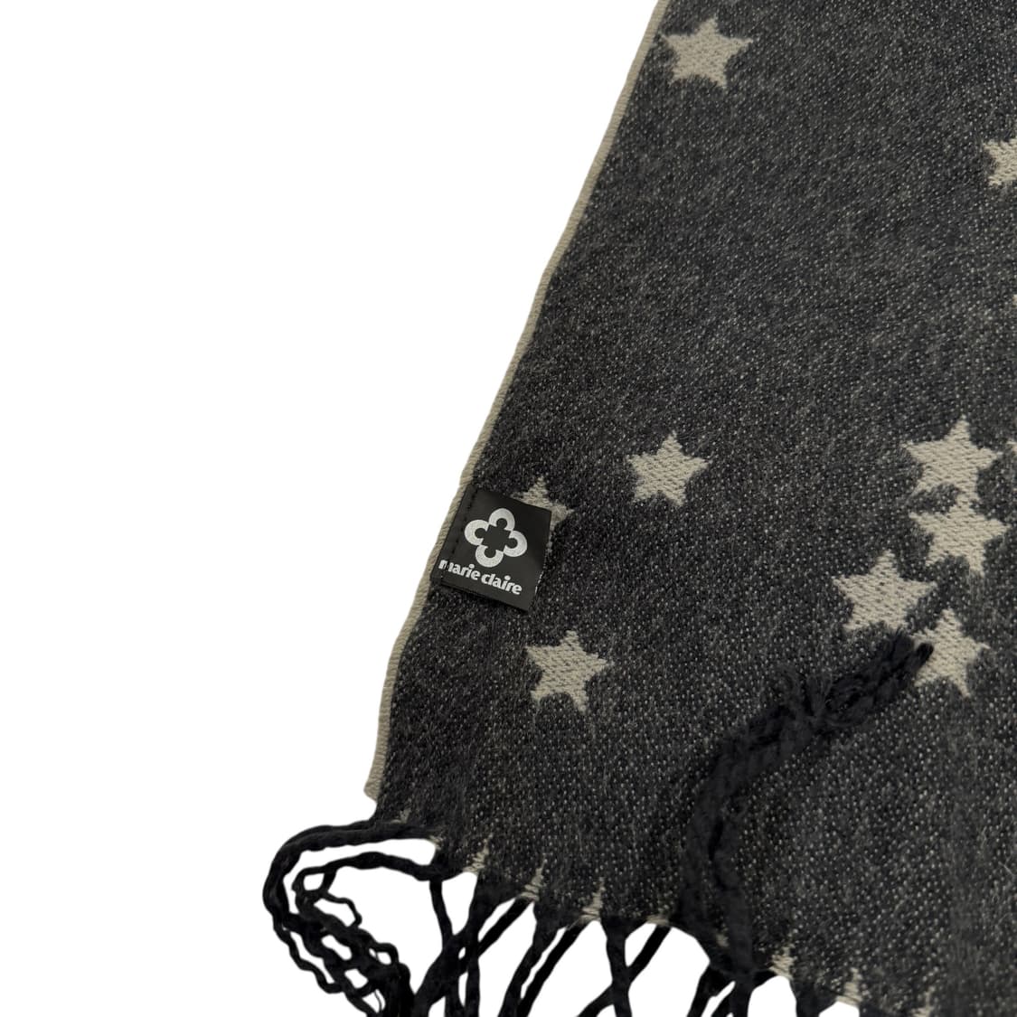 마리끌레르 별 스타 패턴 리버서블 양면 스카프 목도리 그레이 상품이미지3