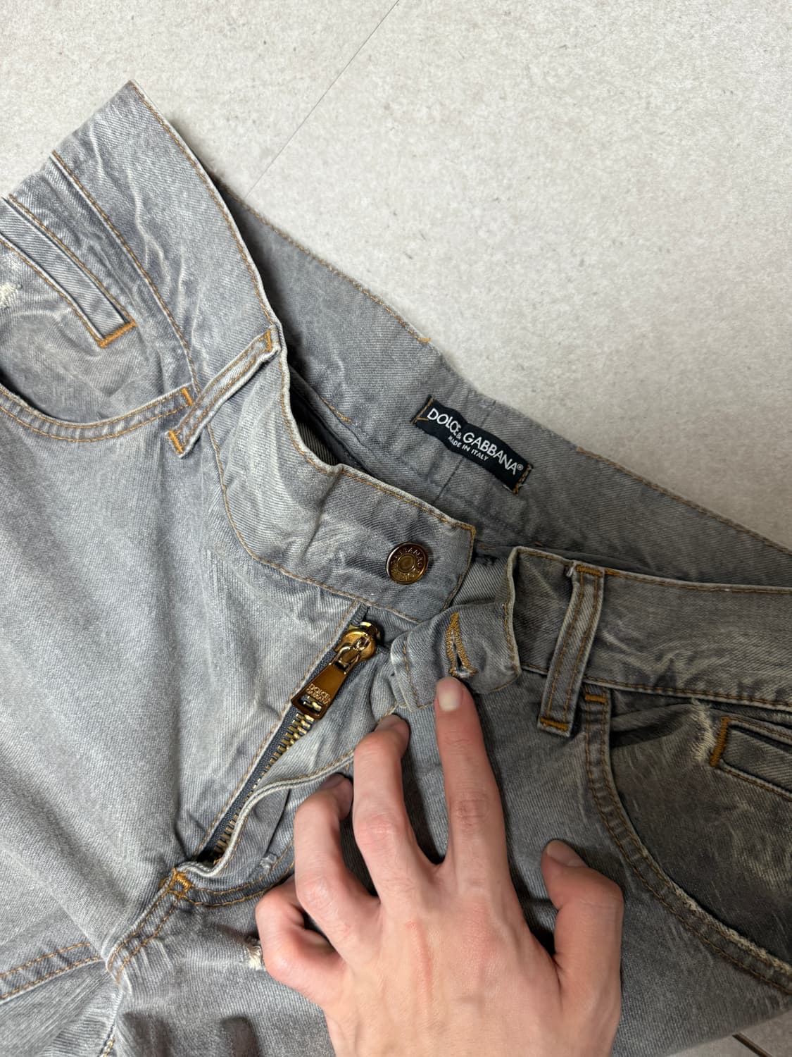 돌체 앤 가바나 made in italy 그레이 흑청 디스트로이드 데님 상품이미지4