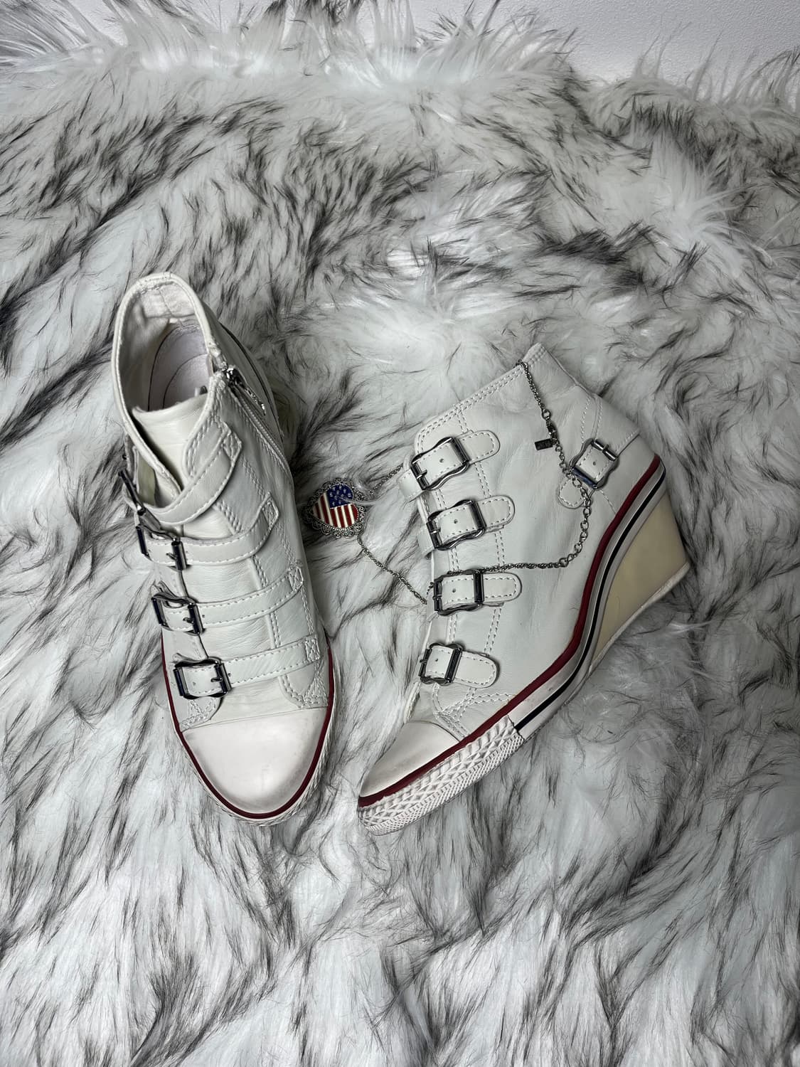 Ash 아쉬 웨지힐 스니커즈 가죽 화이트 상품이미지2