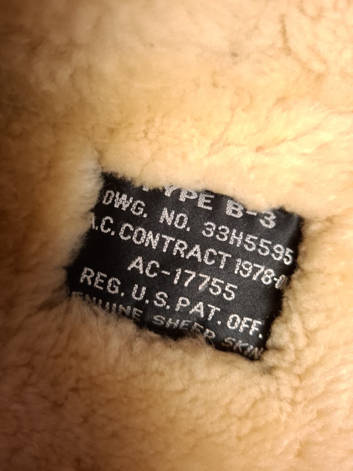 90's 미공군 B-3 TYPE 리얼레더 항공폭격기 무스탕 상품이미지3