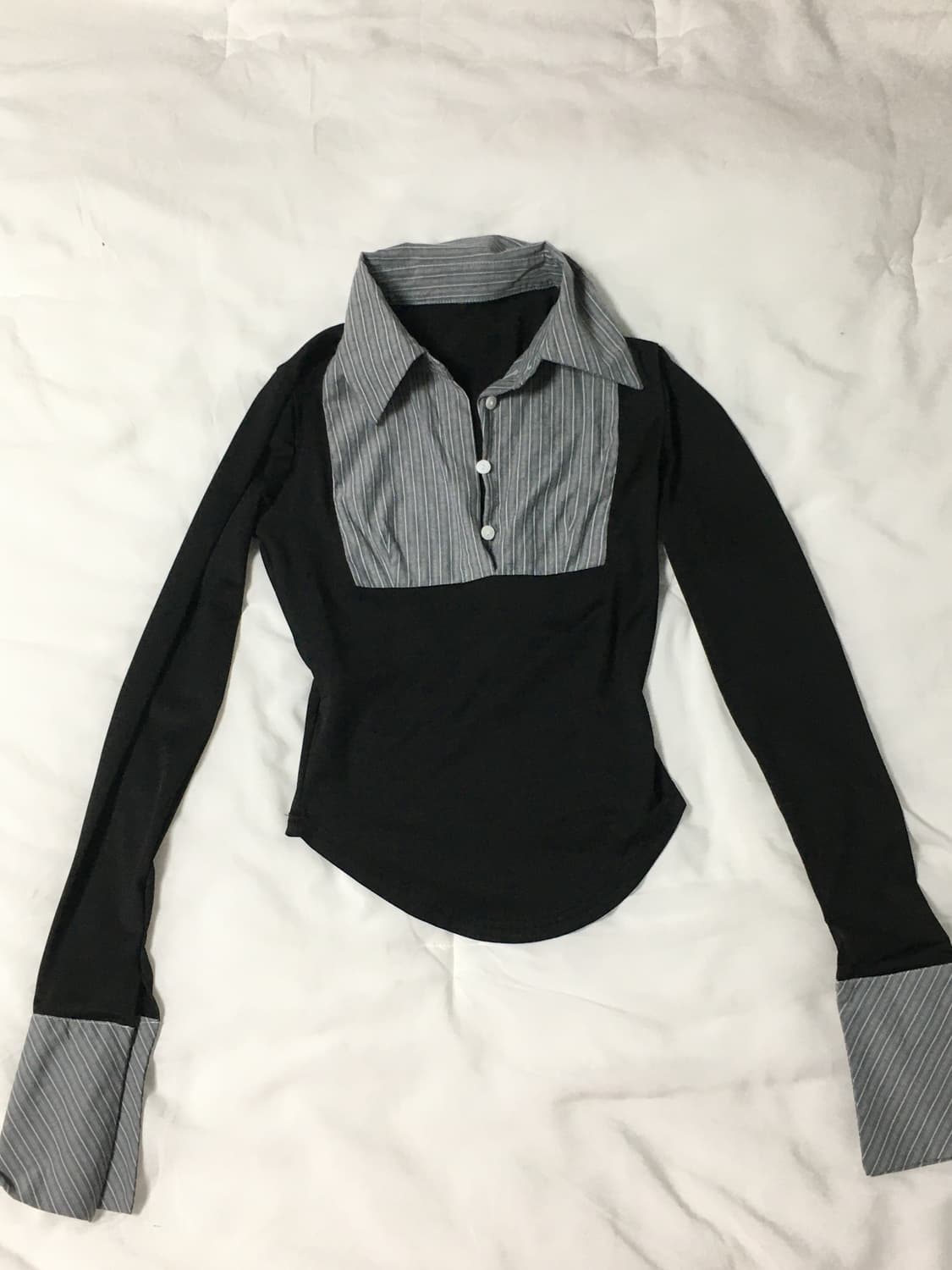 일본 빈티지 그런지 셔츠 카라 티 상품이미지1