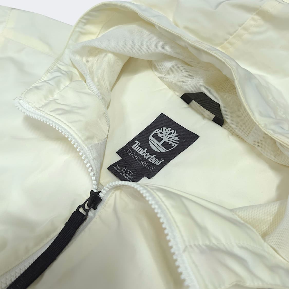 [XL] 팀버랜드 화이트/아이보리 빅로고 후드 오버핏 바람막이 상품이미지9