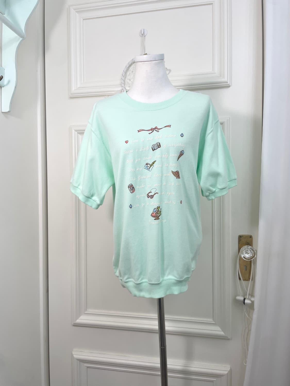 mint cute print half sweatshirts(size-M) 상품이미지1