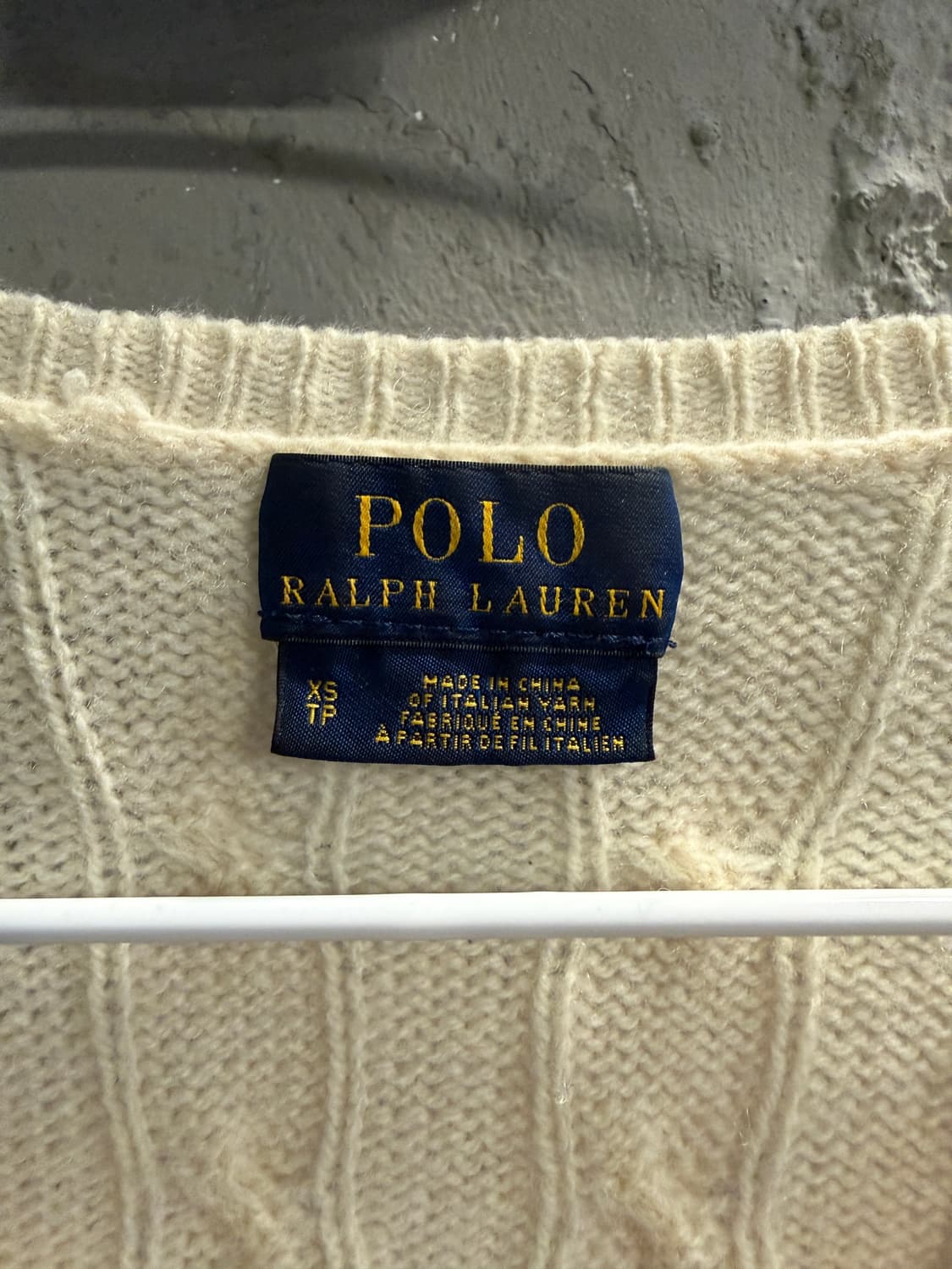 폴로 랄프로렌 케이블 브이넥 니트 아이보리 XS 상품이미지3