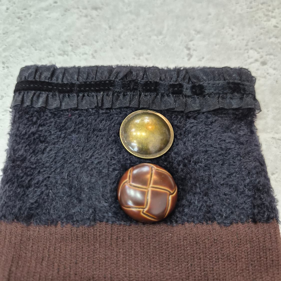 일본제 버튼장식 브라운 오버니삭스 겨울 롱양말 상품이미지3