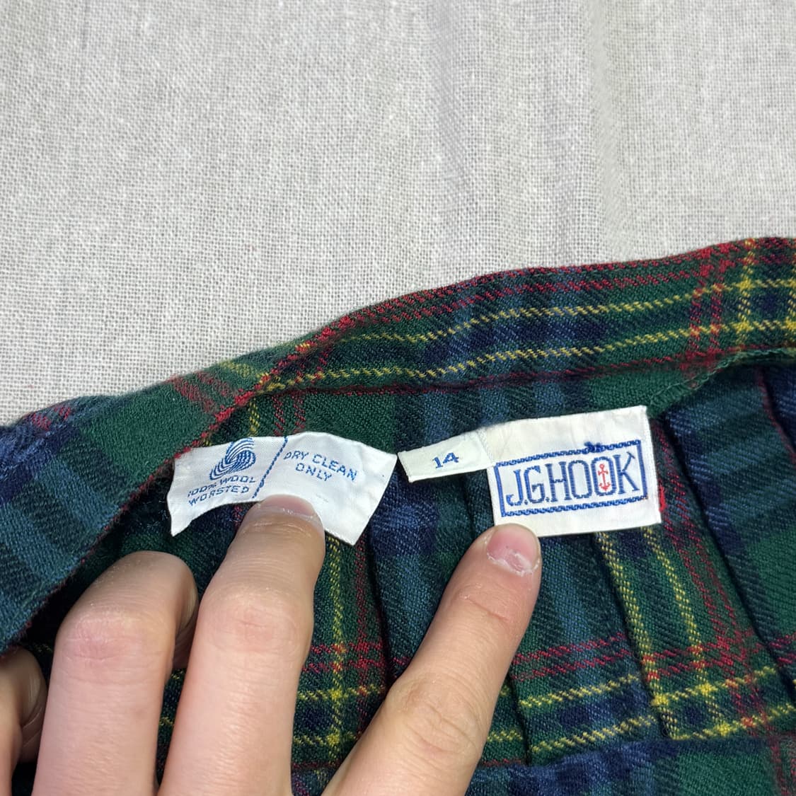 빈티지 유럽 타탄체크 울 플리츠 버클 스커트  상품이미지5