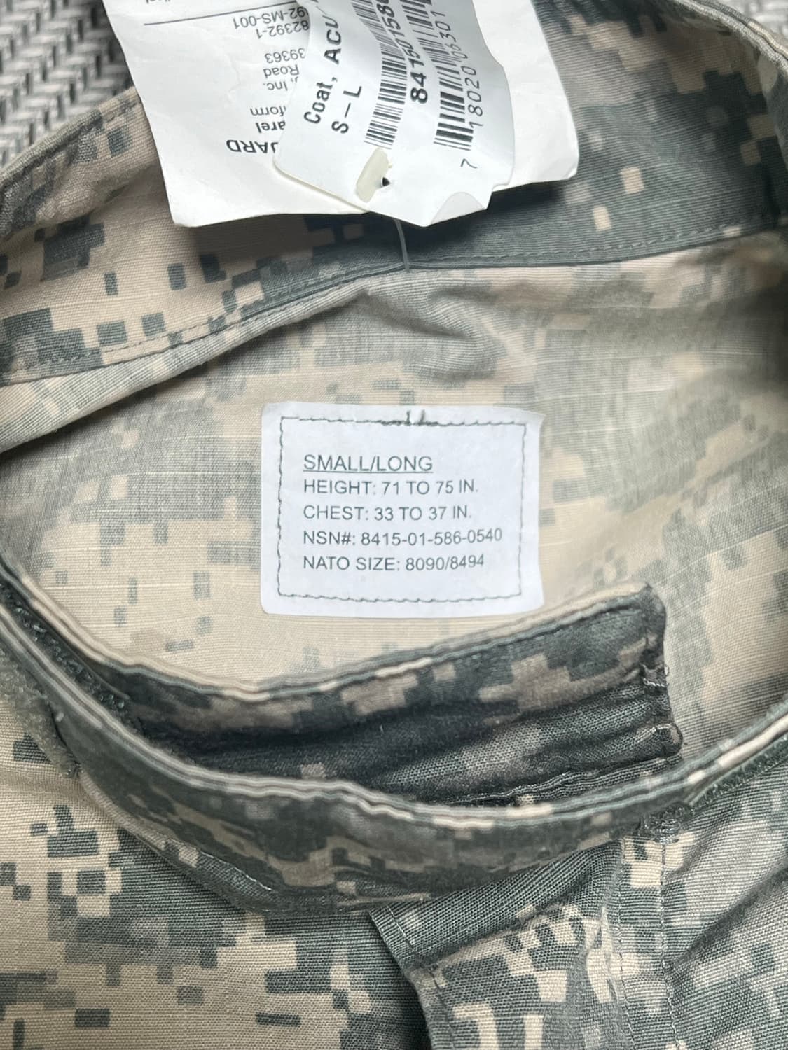 US Army 구형 ACU 전투복 상하의 세트 S-L 스몰롱 상품이미지4