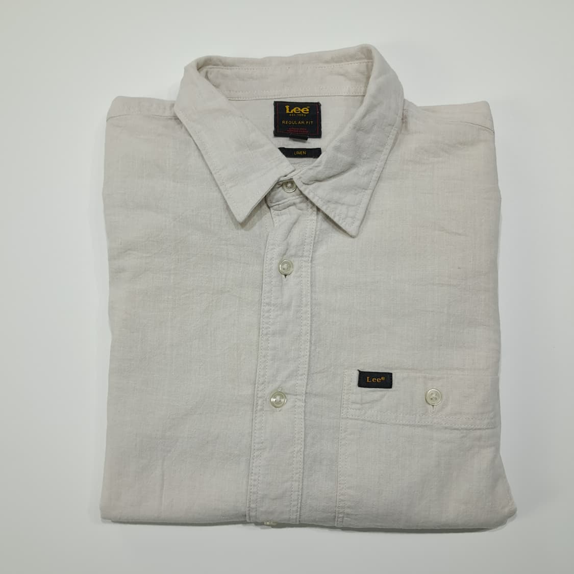 CL772 M 리 코튼린넨 레귤러핏 슬러브 에크루 셔츠 남방 상품이미지7