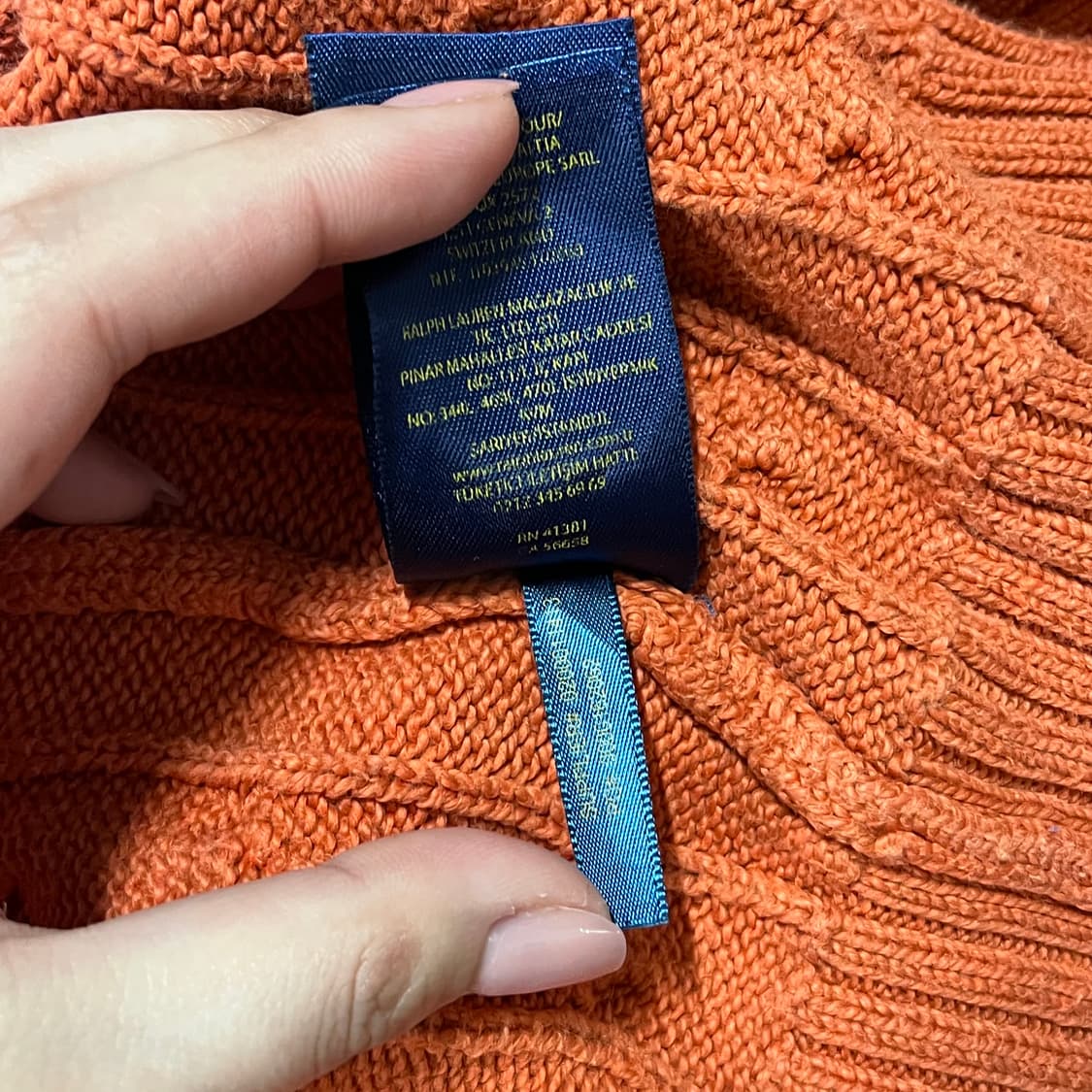 [정품] 폴로 당근 / 네이비포니 꽈배기 니트 [ XL ] 상품이미지6