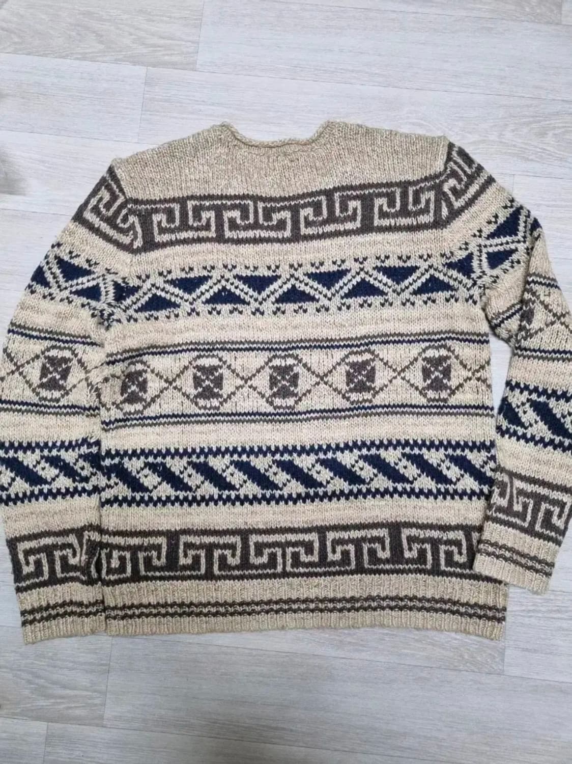 폴로 실크멀베리 아즈텍 패턴 니트 스웨터 M 상품이미지3