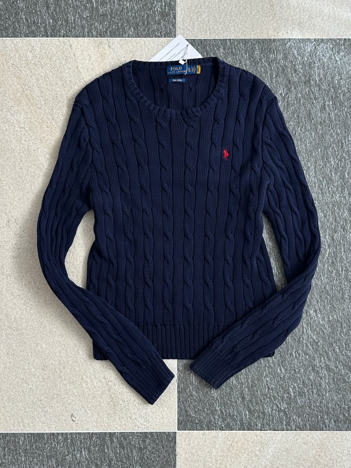 폴로 랄프로렌 네이비 피마코튼 케이블 니트 상품이미지4