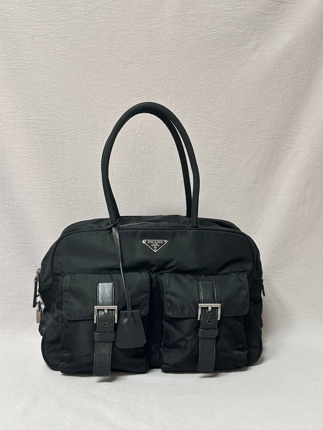 프라다 볼링백 바게트백 토트백 숄더백 나일론 포코노 y2k 상품이미지4