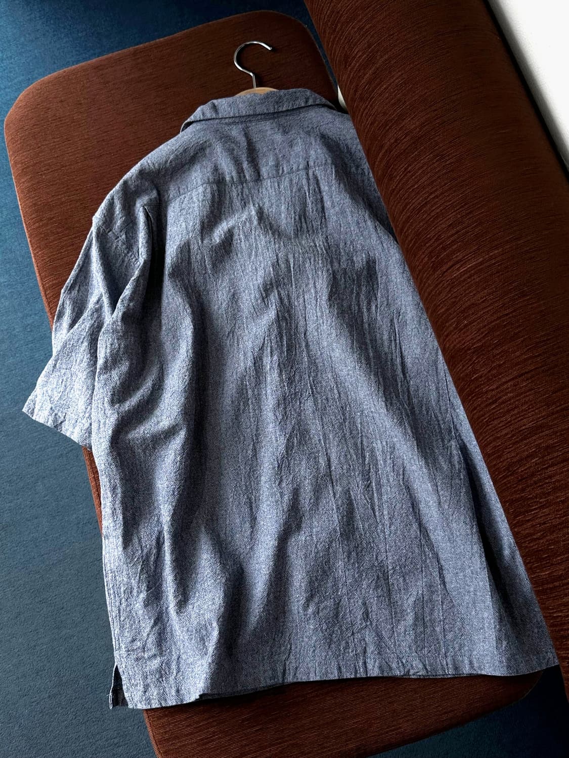 Natural cotton woven fabric H/S shirt 상품이미지4