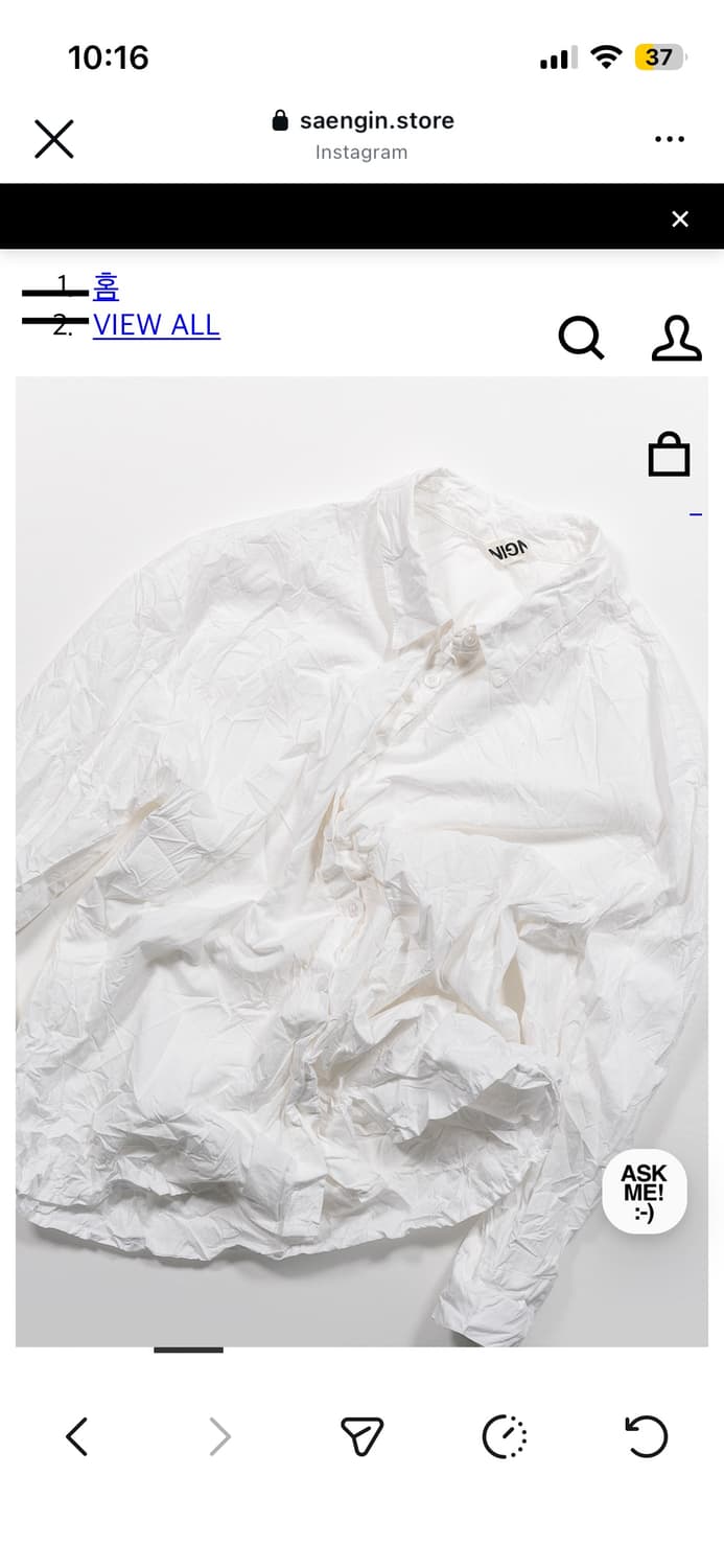 생긴스튜디오 HAND-CREASE SHIRT - WHITE   상품이미지3