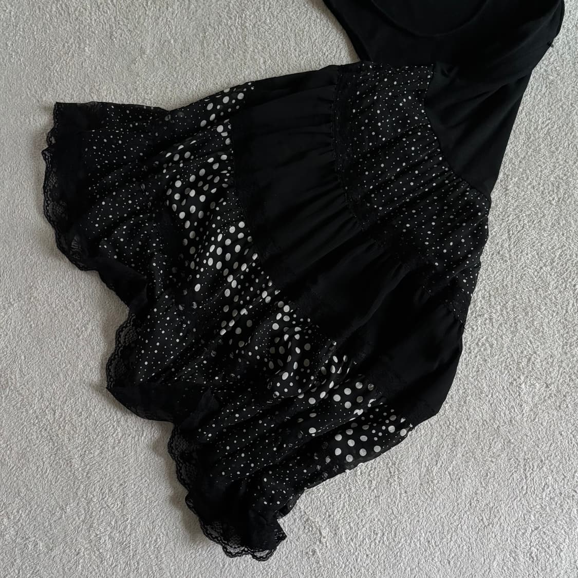 일본빈티지 블랙 도트 나시 원피스 상품이미지6