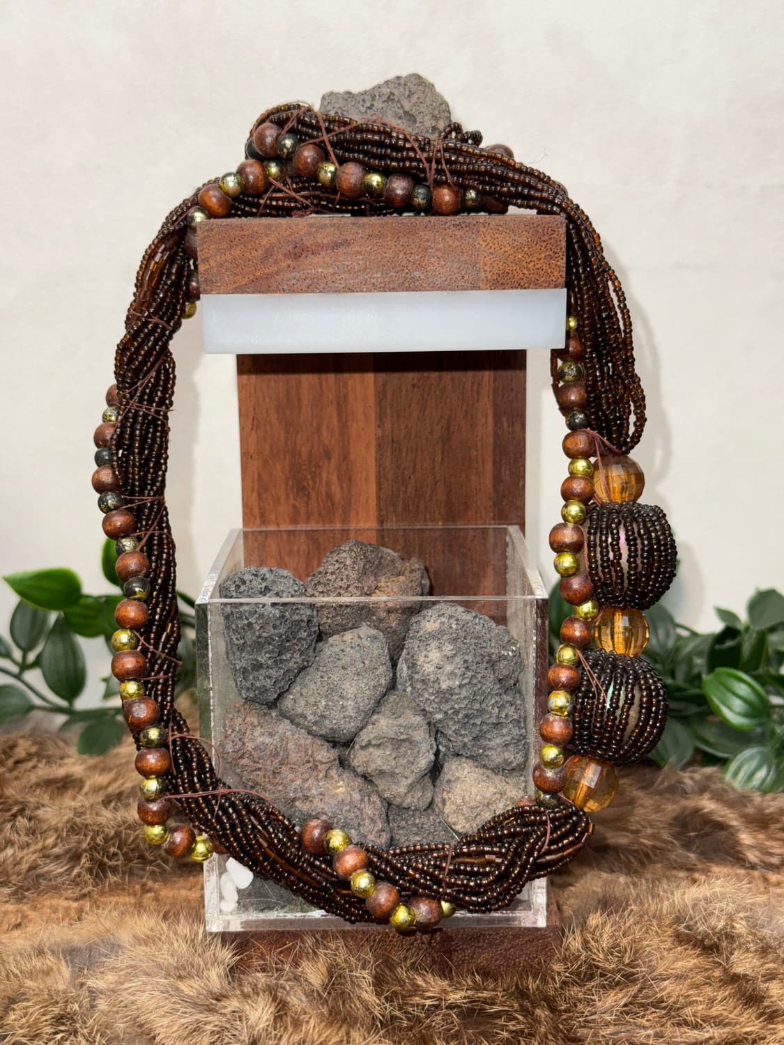 Brown bold oriental beads ball necklace  상품이미지2