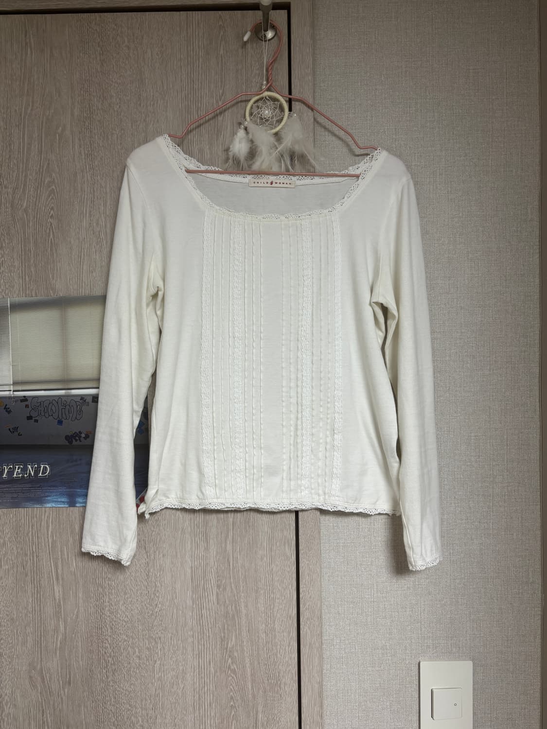 카라하나 빈티지 모리걸 우유 레이스 이너 티셔츠 상품이미지1