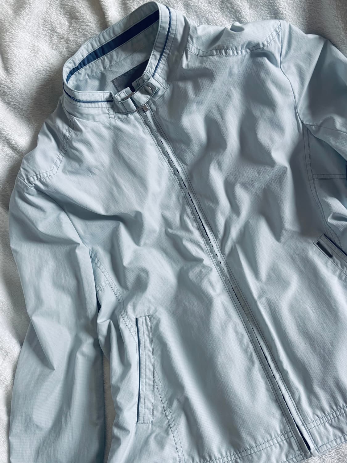 빈티지 라이트 블루 봄버 자켓 바람막이 상품이미지3