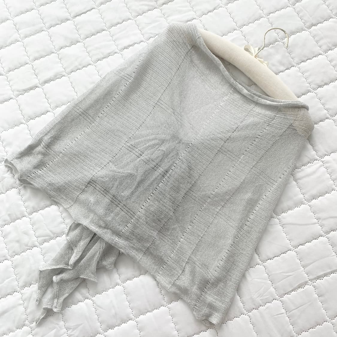 히메갸루 모리걸 ♥ 실버글리터 진주 큐빅 숄 가디건 상품이미지5