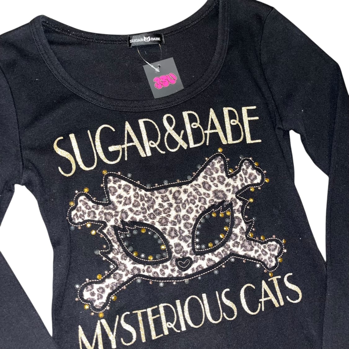 SUGAR BABE 고양이 호피 큐빅 긴팔티 갸루y2k 상품이미지2