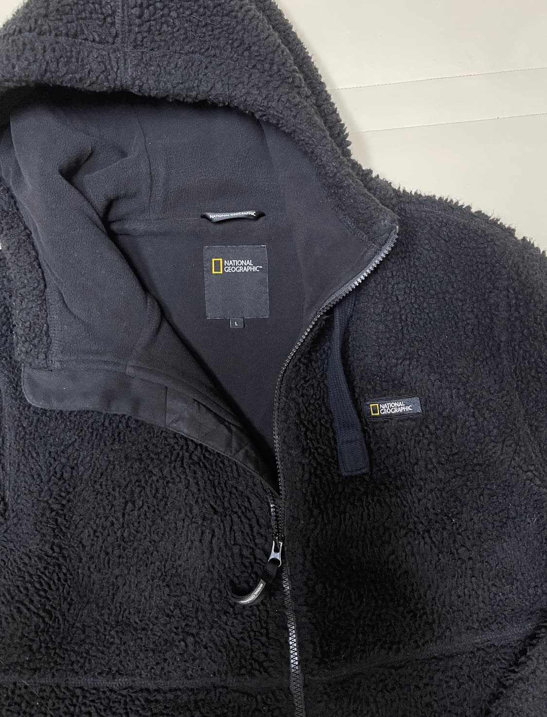 내셔널지오그래픽 뽀글이 후드 플리스 L 상품이미지3