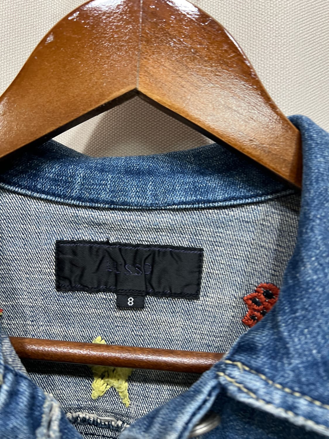 LUSSO 빈티지 여성 자수 스판 데님 트러커 자켓  상품이미지4