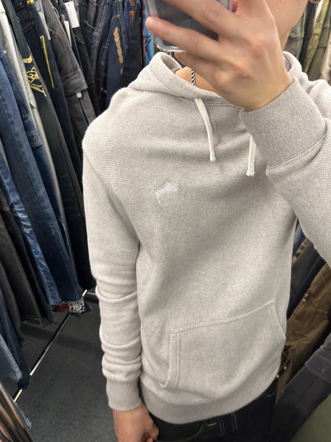 S) 스투시 자수 로고 슬림 후드티 상품이미지1