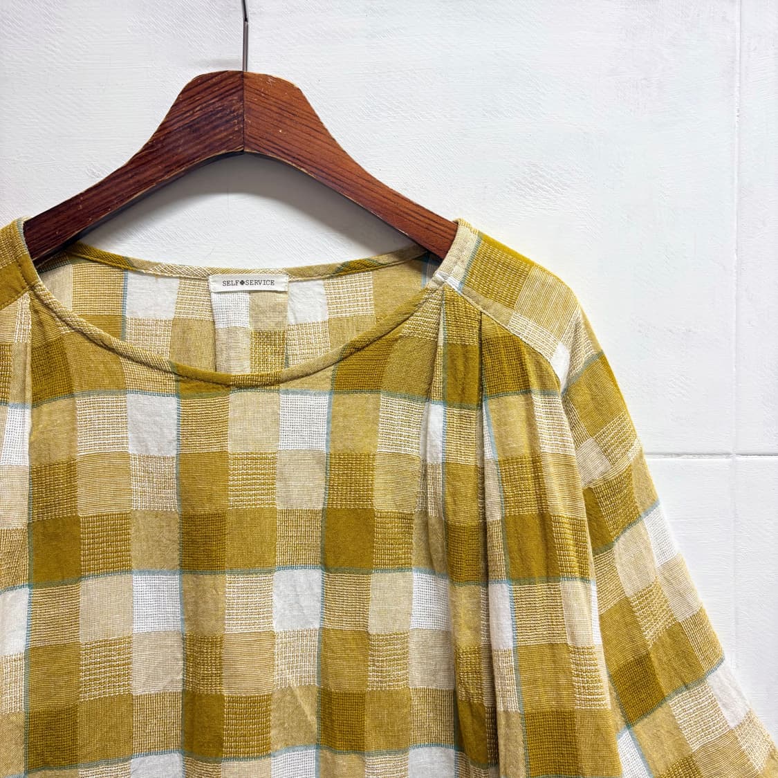 SELF SERVICE 체크 모리걸 히피 블라우스 JPN 상품이미지2