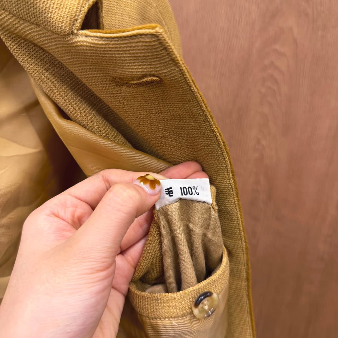 빈티지 울 블루종 자켓 배색 플래킷 포켓 디테일 레귤러핏 머스타드 상품이미지7